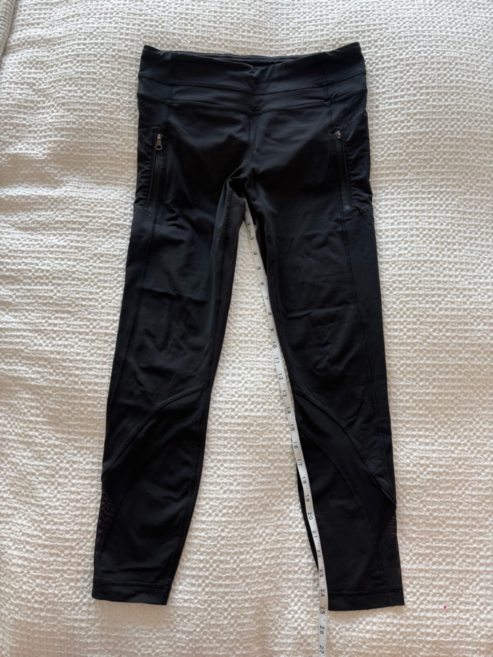 Lululemon Inspire Tight II Mesh Leggings Black Size 6 Luxtreme Zip Pocket - Picture 14 of 16